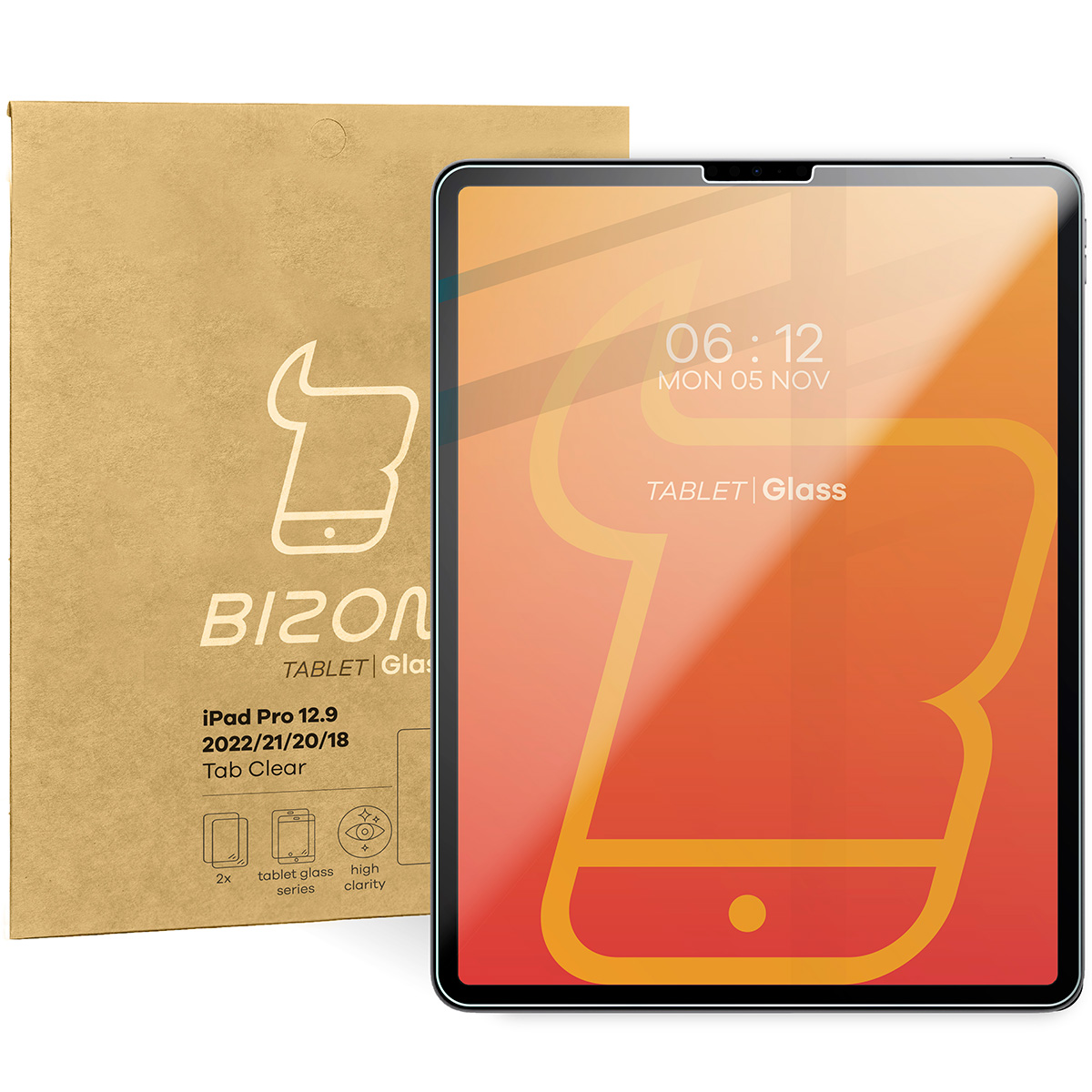 Szkło hartowane Bizon Glass Tab Clear Duo do iPad Pro 12.9 2022/2021/2020/2018